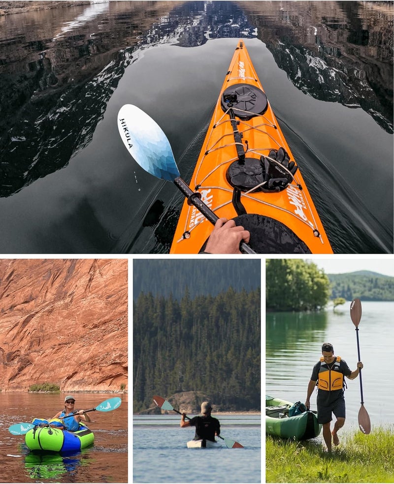 HIKULA Adjustable Carbon Fiber Shaft Kayak Paddle, Kayaking Oars with Reinforced Nylon Blade for Adults, 4 Piece, 86in/220cm to 90in/230cm - Image 5